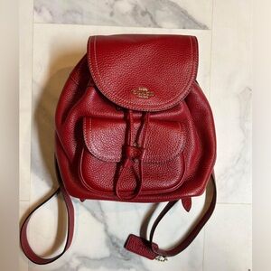 Coach mini leather backpack